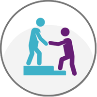 Getting in touch icon. Click to find out more about getting in touch with our service