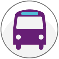 Bus Icon button. Use this to get to the transportation information page.