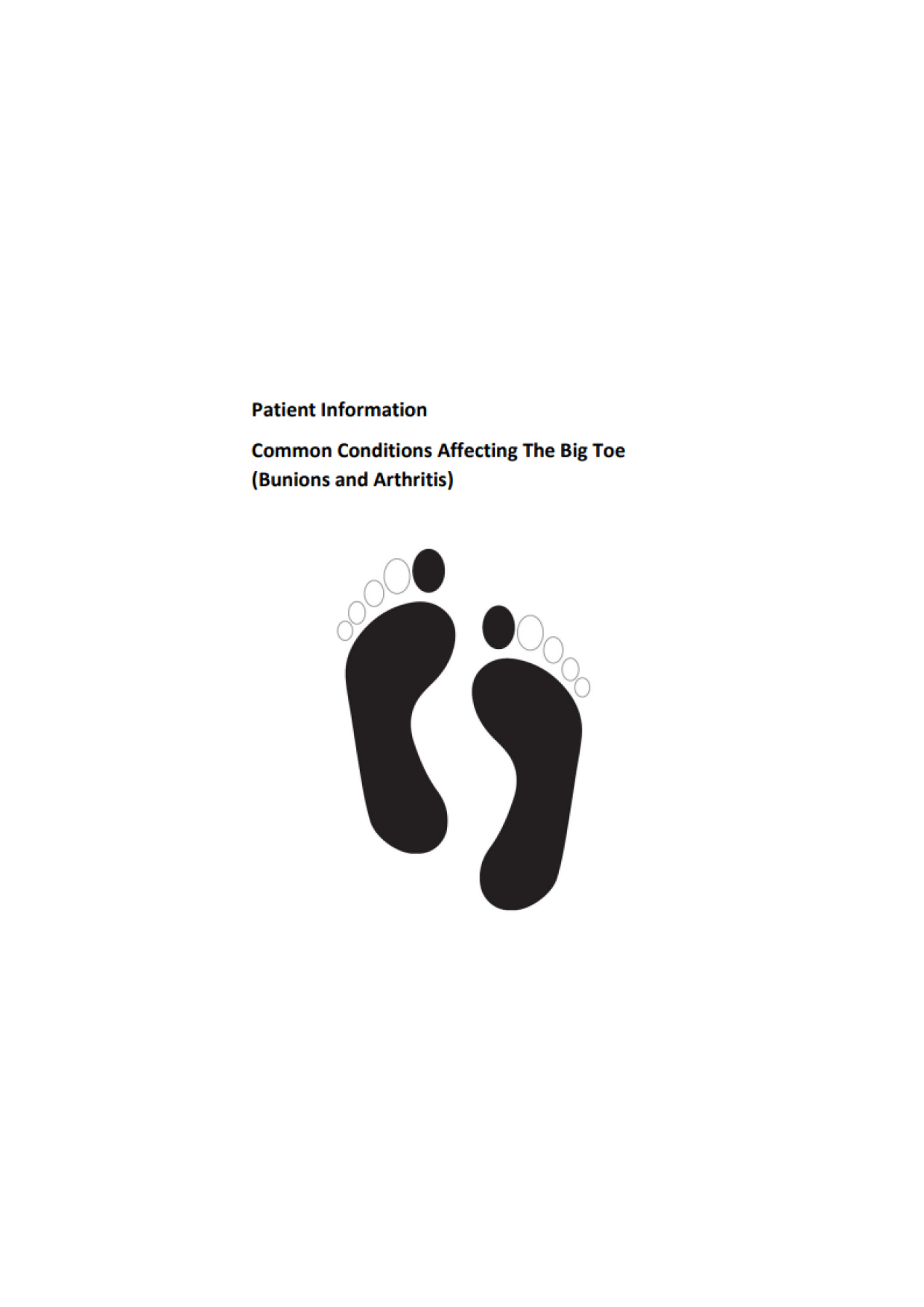 Patient Information - Bunions and Arthritis