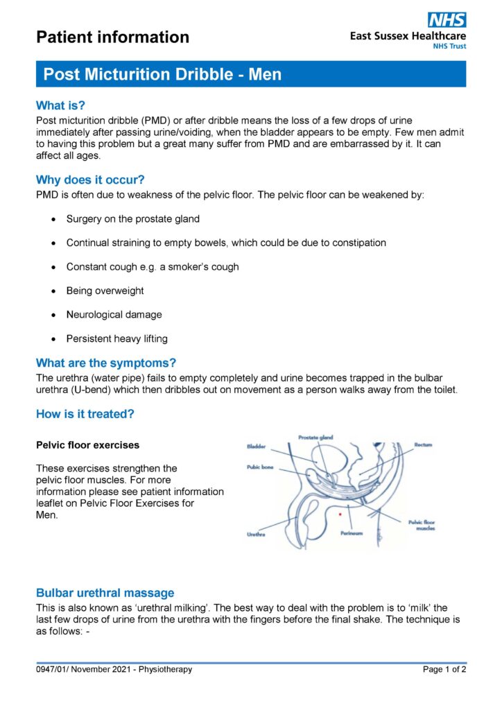 Post Micturition Dribble - Men