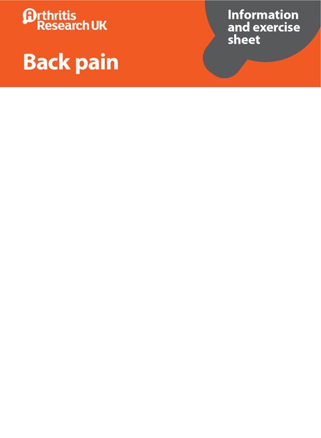 Back Pain Exercise Sheet